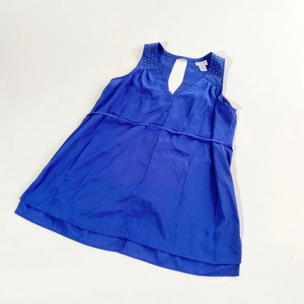 Motherhood maternity cobalt blue studded tank top